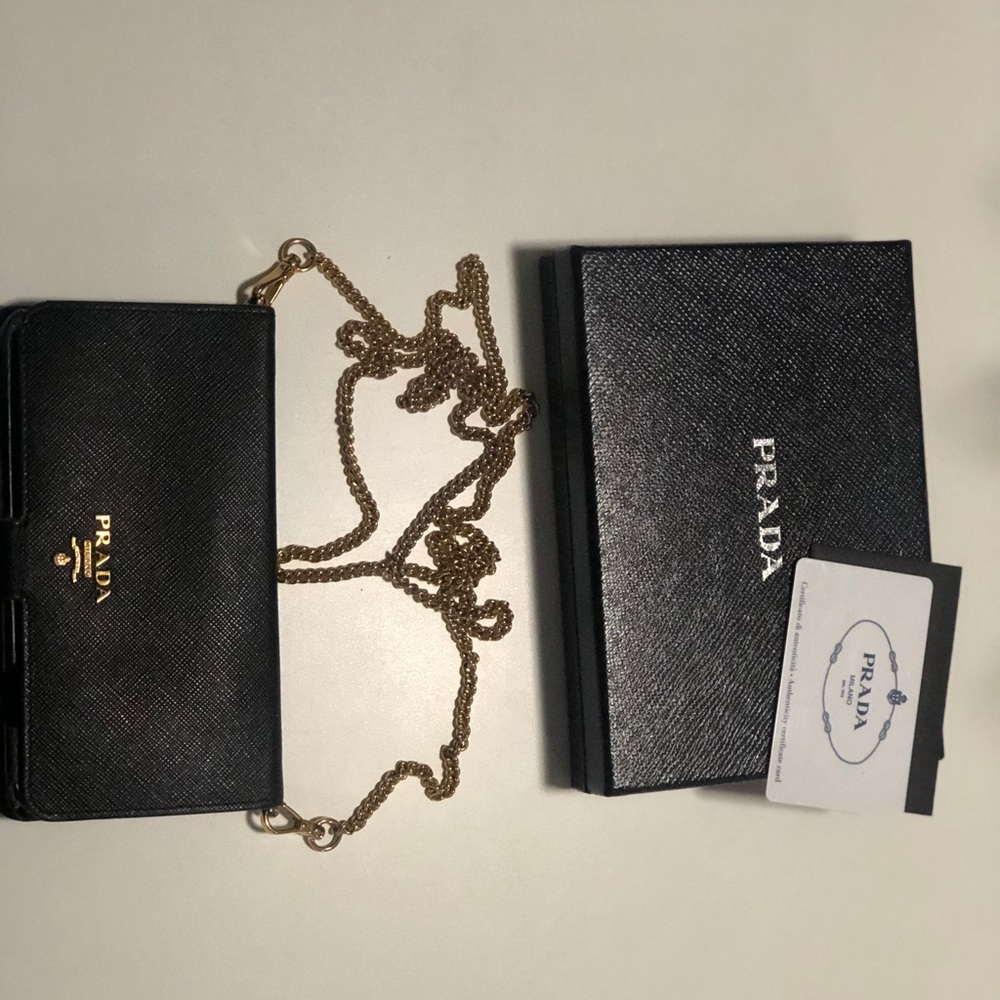 Prada saffiano metal crossbody phone case